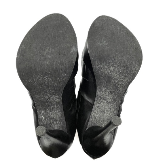 Black leather leopard cuff ankle booties EU size 39 Brand 5l48 from Saks 5th Ave - Picture 8 of 13